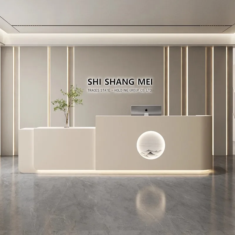Office Furniture Company - 북유럽 크림 스타일 리셉션 데스크 모던