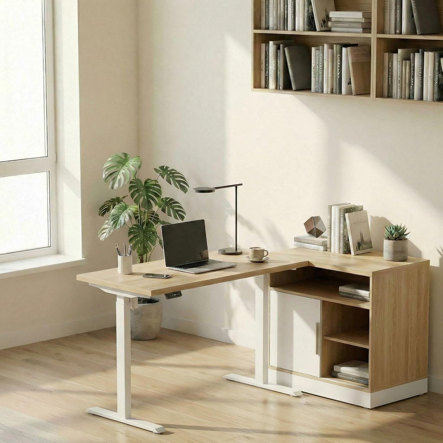 Credenza Office Storage - 전동 높이 조절 스탠딩 데스크, 수납장