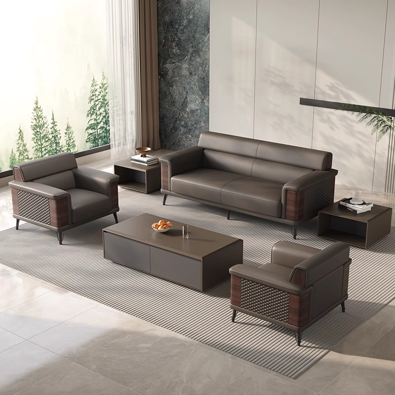 Office Furniture Company - 고급 PU 가죽 사무용 소파 커피