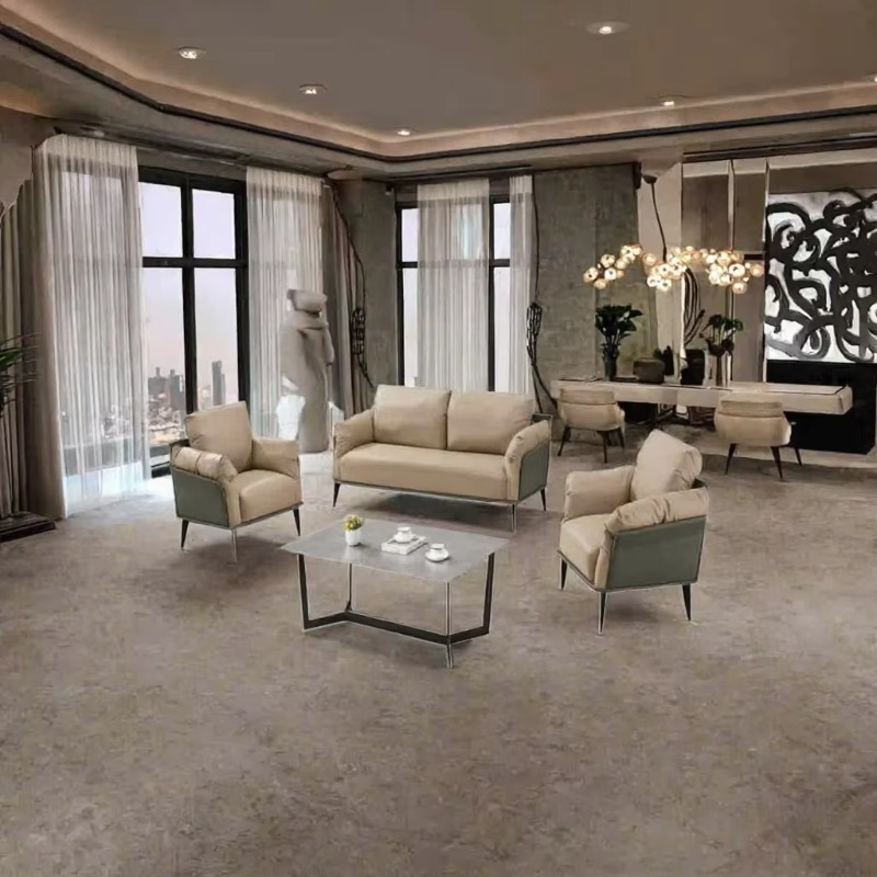모던 미니멀리스트 PU 가죽 사무실 소파 세트 비즈니스 - Office Furniture Luxury 리뷰 및 가격