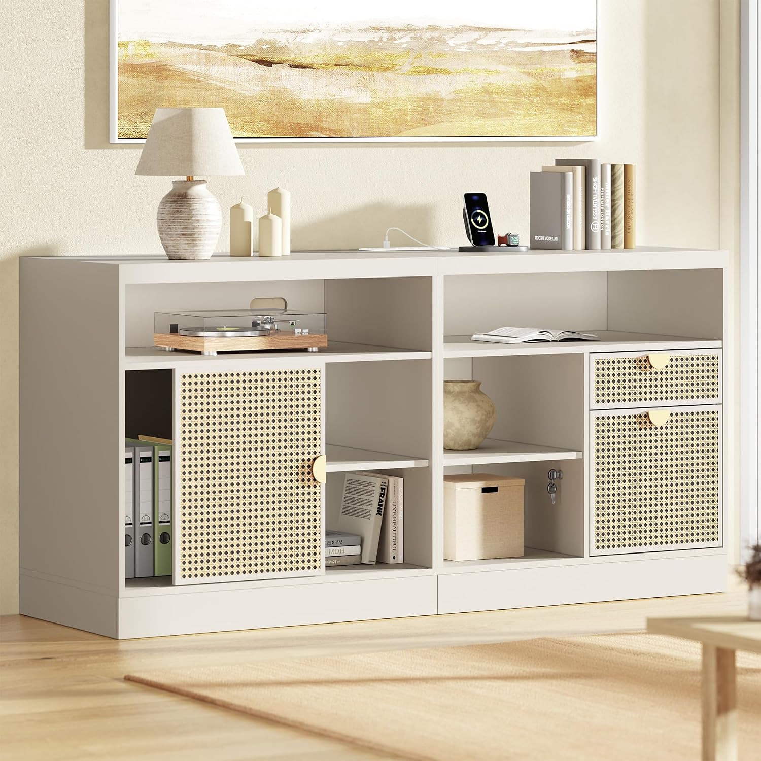 63인치 크레덴자, 2개의 서랍, 잠금장치 및 콘센트, - Credenza Office Storage 리뷰 및 가격