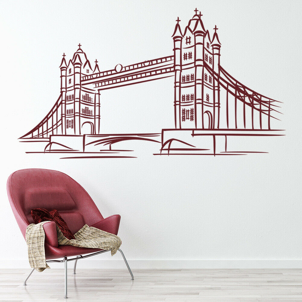런던 랜드마크 타워 브리지 벽 스티커, 아트 벽화 유리 - Office Furniture London 리뷰 및 가격